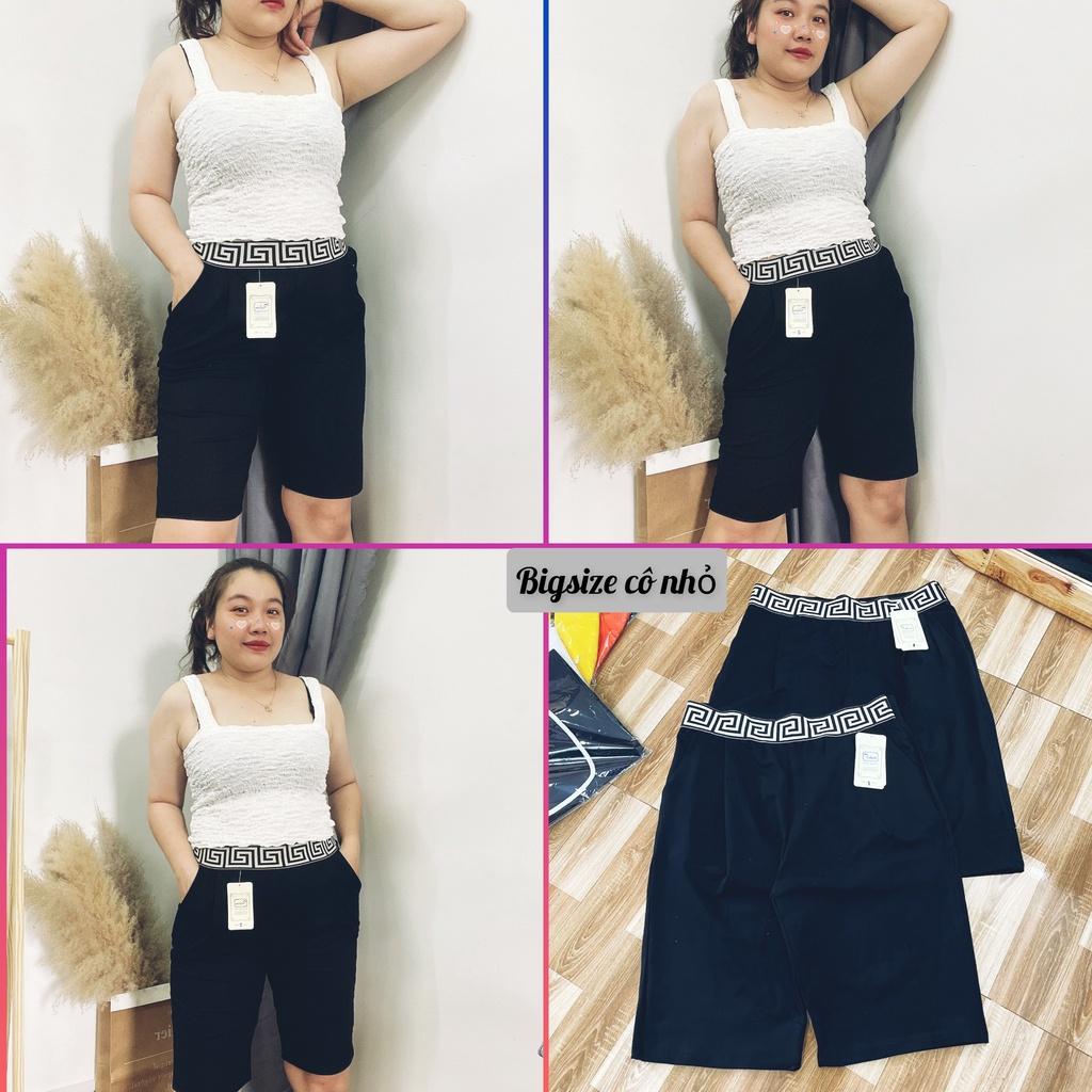 Quần legging bigsize nữ đùi thun cạp cao biker lửng ngố đồ mặc nhà dáng ôm bó lưng thun tập gym yoga Q10
