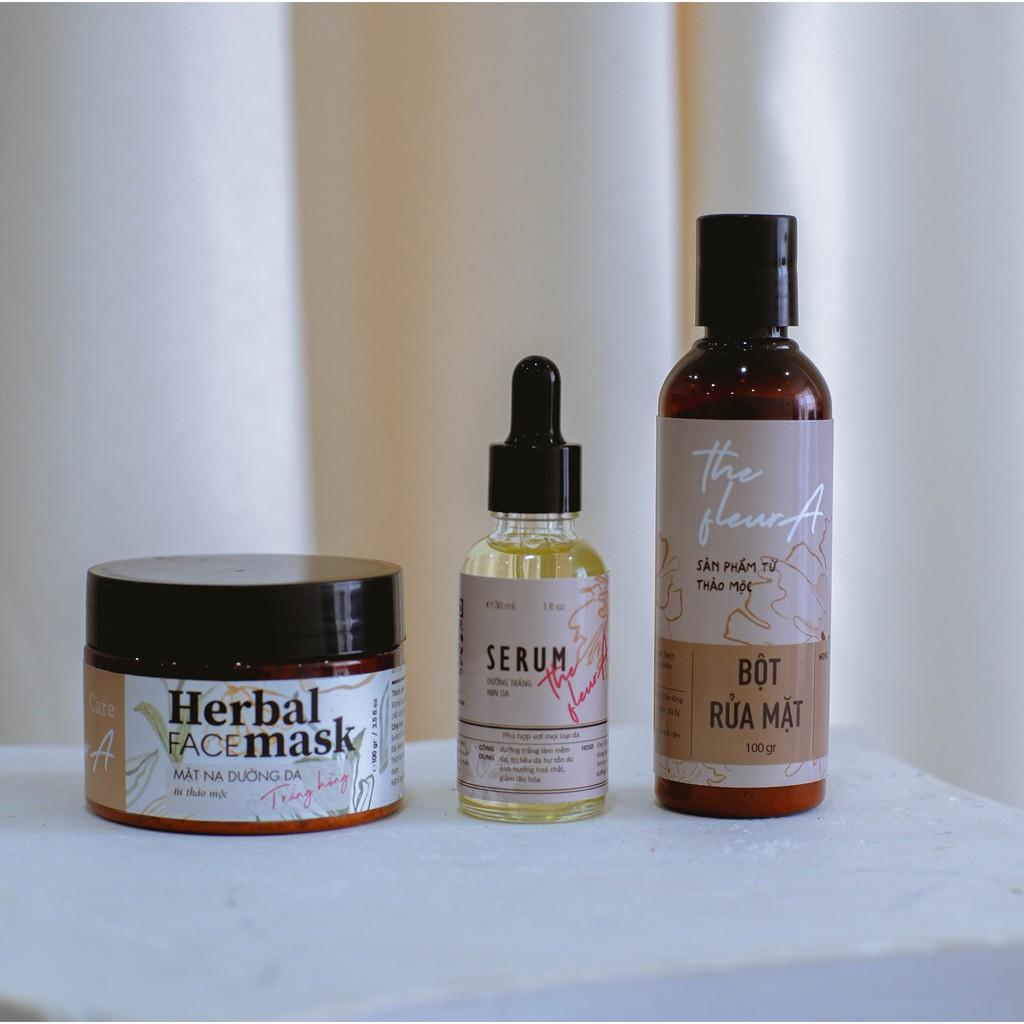 Bột Rửa Mặt Thảo Dược Thảo Mộc Fleura Làm Sạch Da Tẩy Tế Bào Chết Giảm Nhờn Giảm Thâm Và Mụn