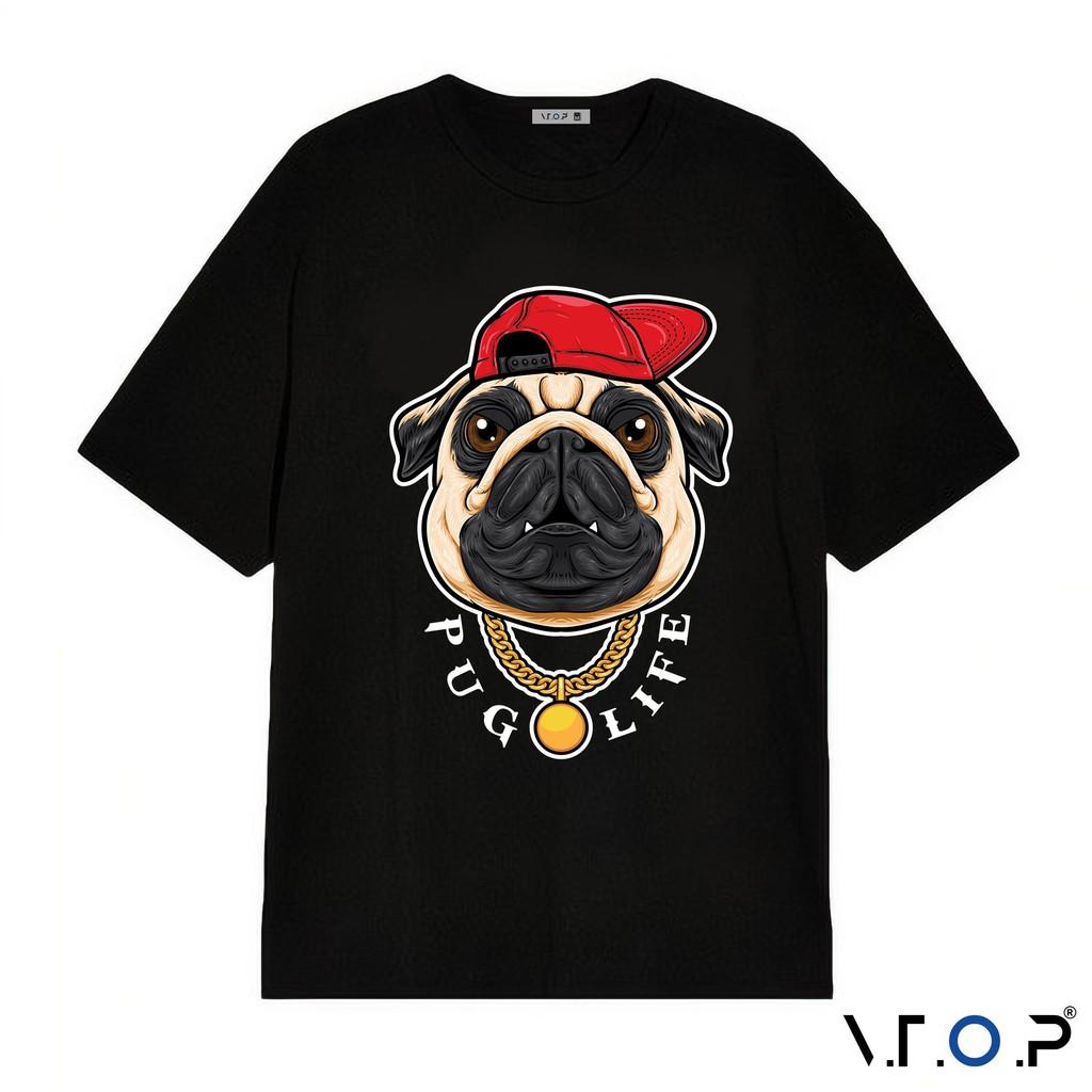 Áo thun nam nữ unisex Pug Life oversize