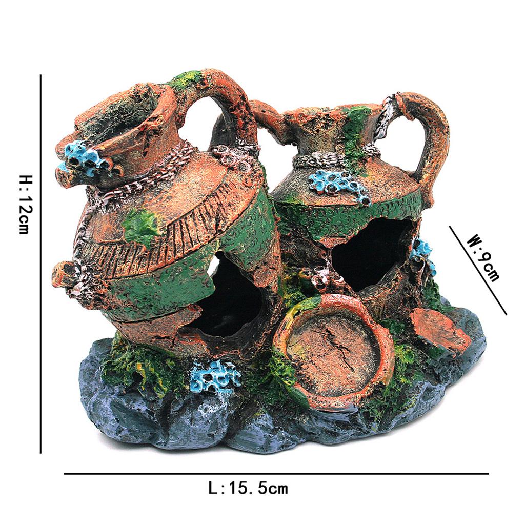 Artificial Aquarium Resin Bucket Ornament Fish Tank Simulation Marine Decor