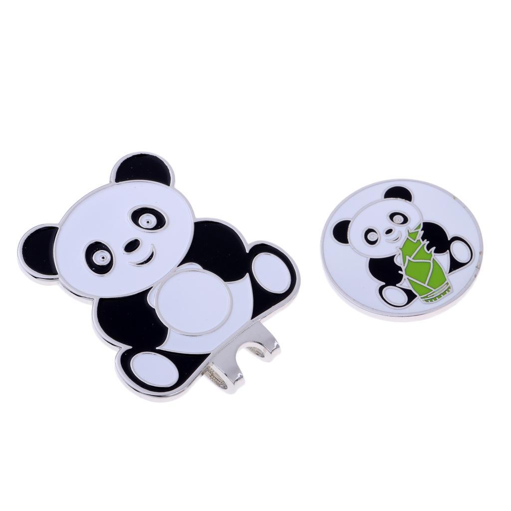 2xGolf Clip Magnetic Ball Marker Hat Visor Clip Golfer Club Gift Panda 1