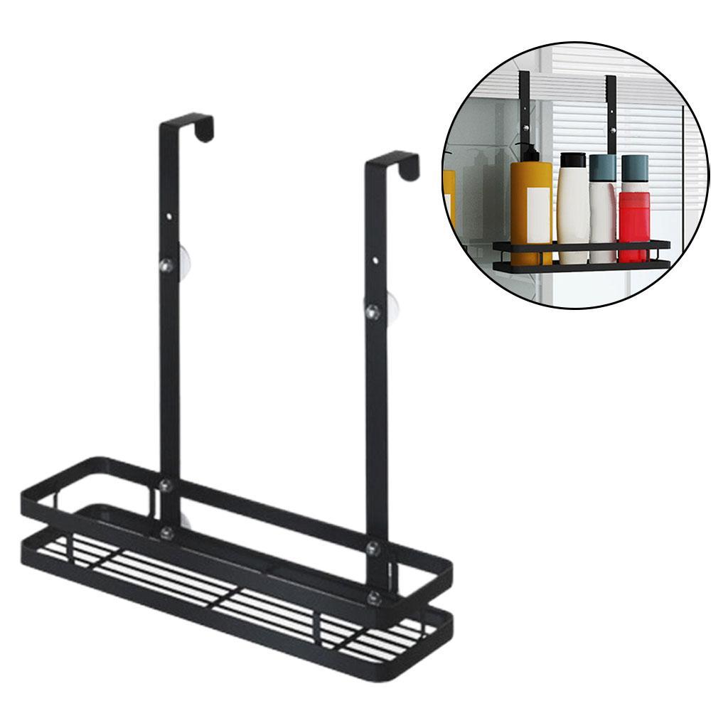 Black Over The Door Hanging Shelf Rack  Holder Basket 1-Layer