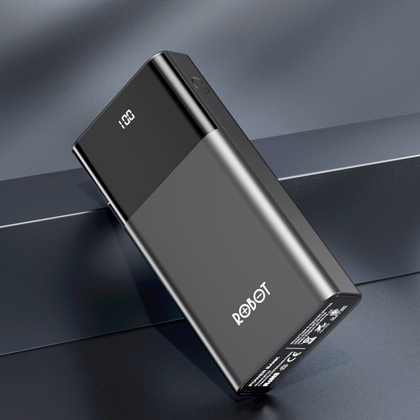 Pin Sạc Dự Phòng 20.000mAh ROBOT RT22 2 cổng Input Micro/Type C & 2 cổng Output USB hiển thị đèn LED - Hàng Chính Hãng