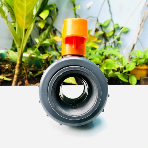 Van cầu rắc co phi 42mm cao cấp Automat một đầu ren trong nhựa PVC cao cấp tay gạt màu cam chống tia UV được sản xuất từ Ấn Độ
