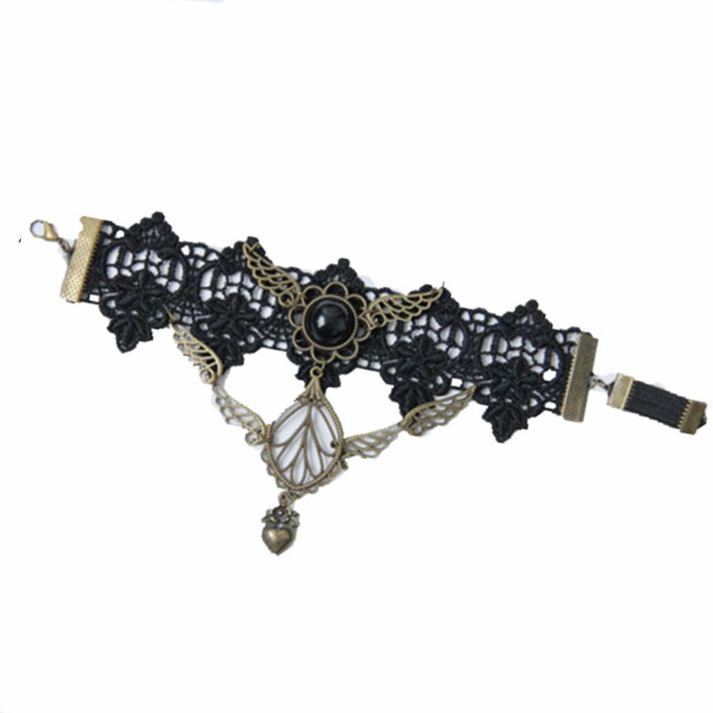 Black Lace Armlet Armband Upper Arm Chain Party Costume