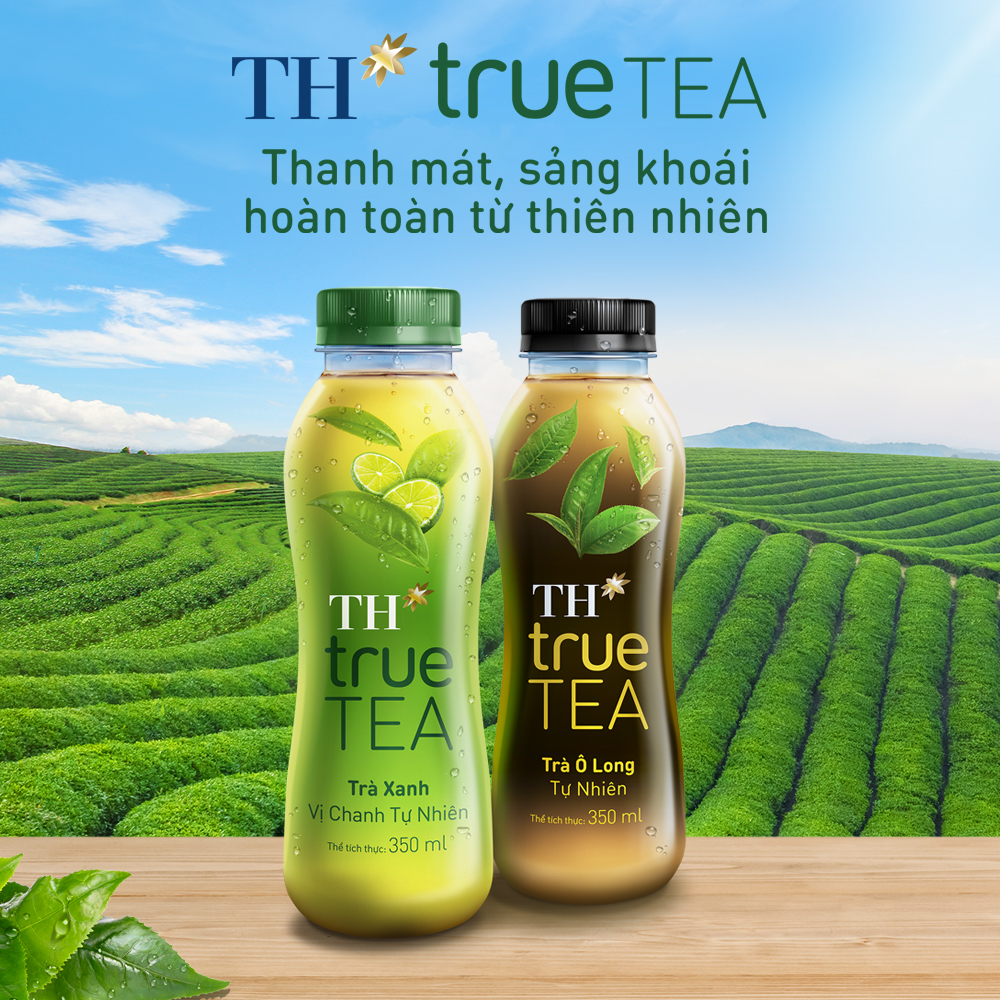 Thùng 12 chai trà xanh &amp; 12 chai olong TH True Tea 350ml (350ml x 24)