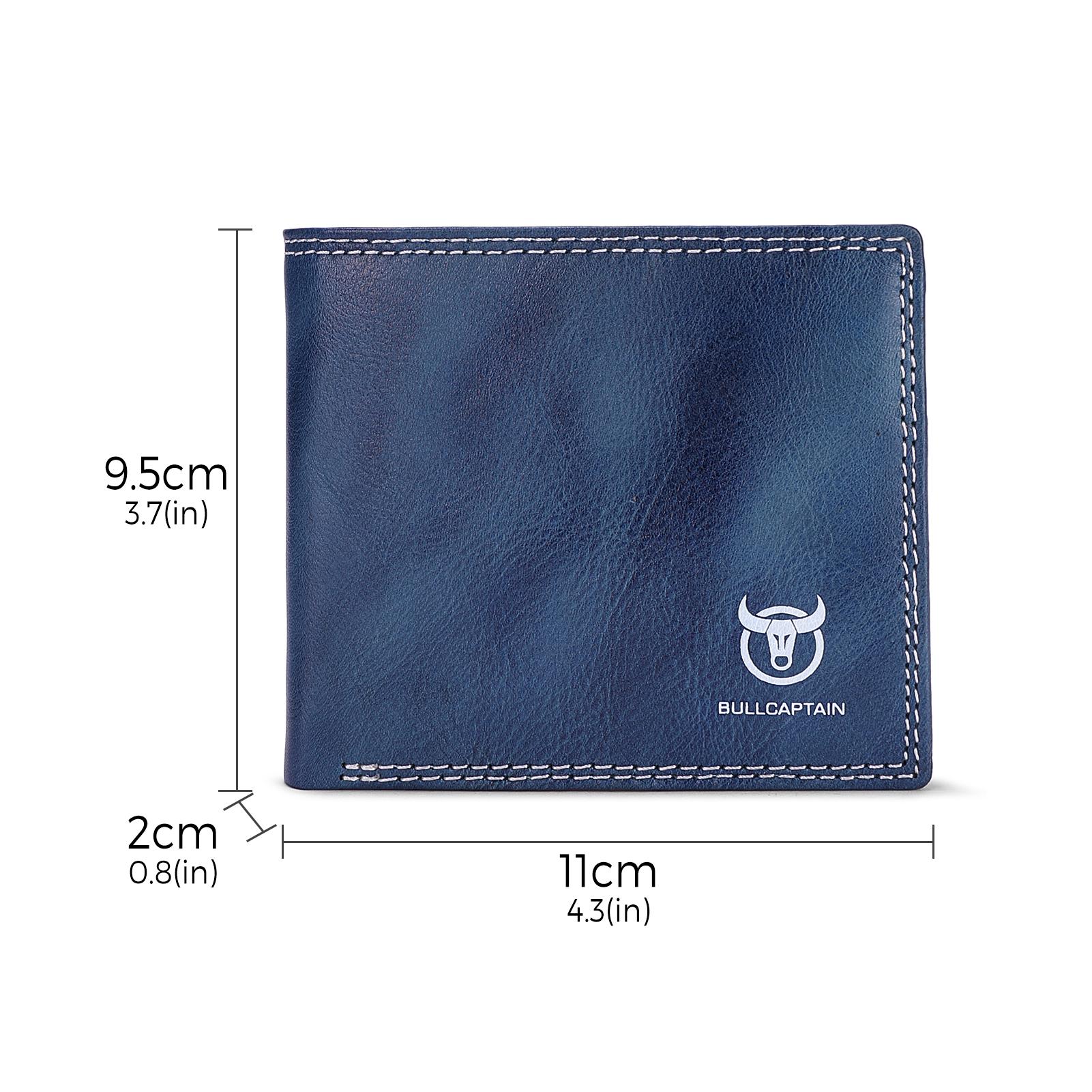 Men Leather Bifold Wallet with Flip Pocket Card Holder Wallet Purse