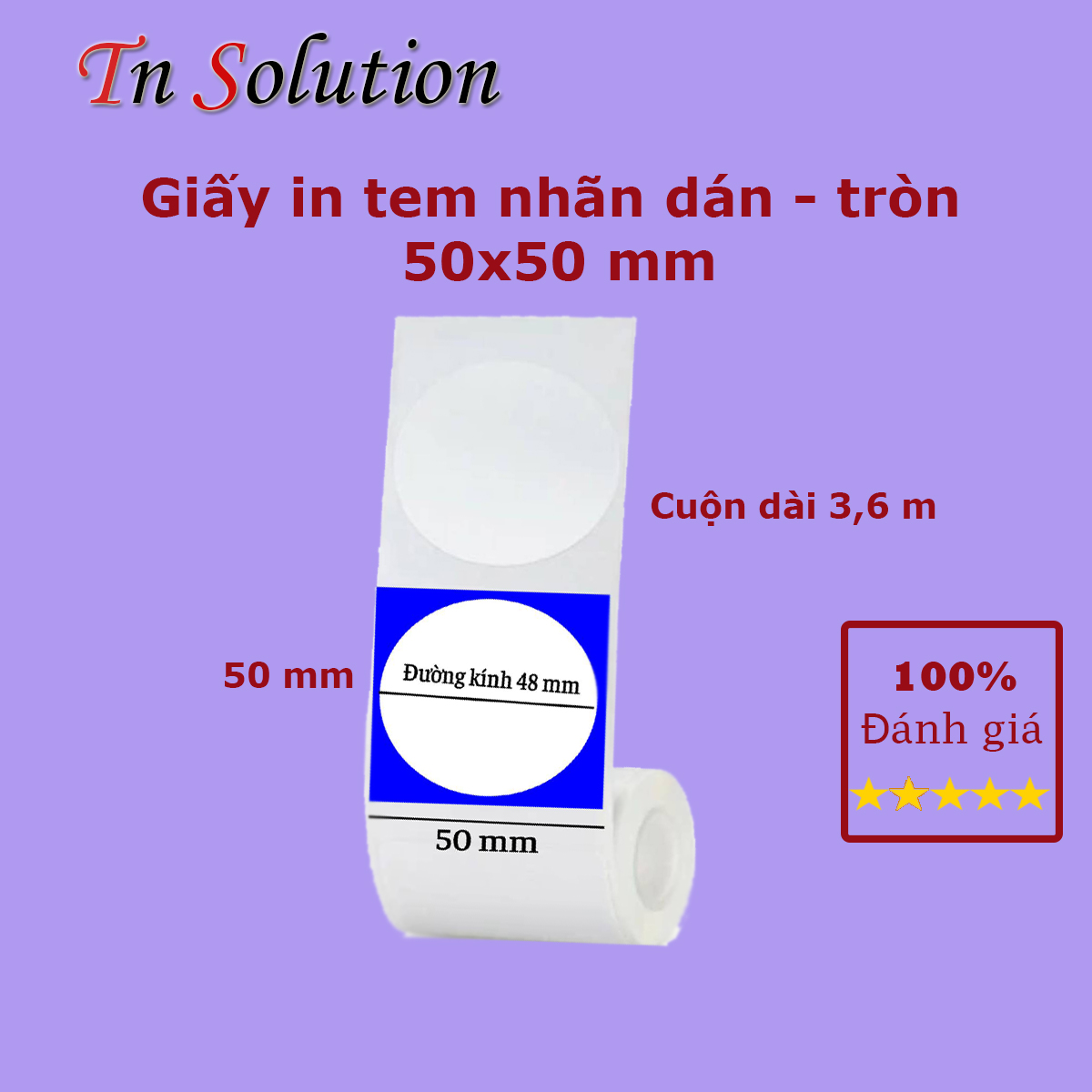 Giấy in tem tròn cho máy in PeriPage, goojprt A8..