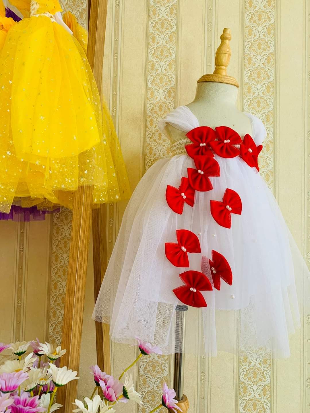 Đầm/Váy công chúa tutu dễ thương cho bé - nơ đính hạt + Ảnh thật