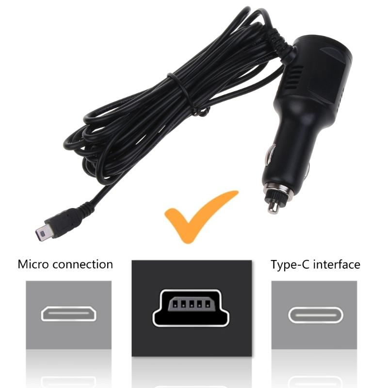 Bộ chuyển đổi sạc xe điện USB Power với công tắc nguồn Mini USB Sạc dây năng lượng cho GPS điều hướng xe hơi Dash Cam H8WD