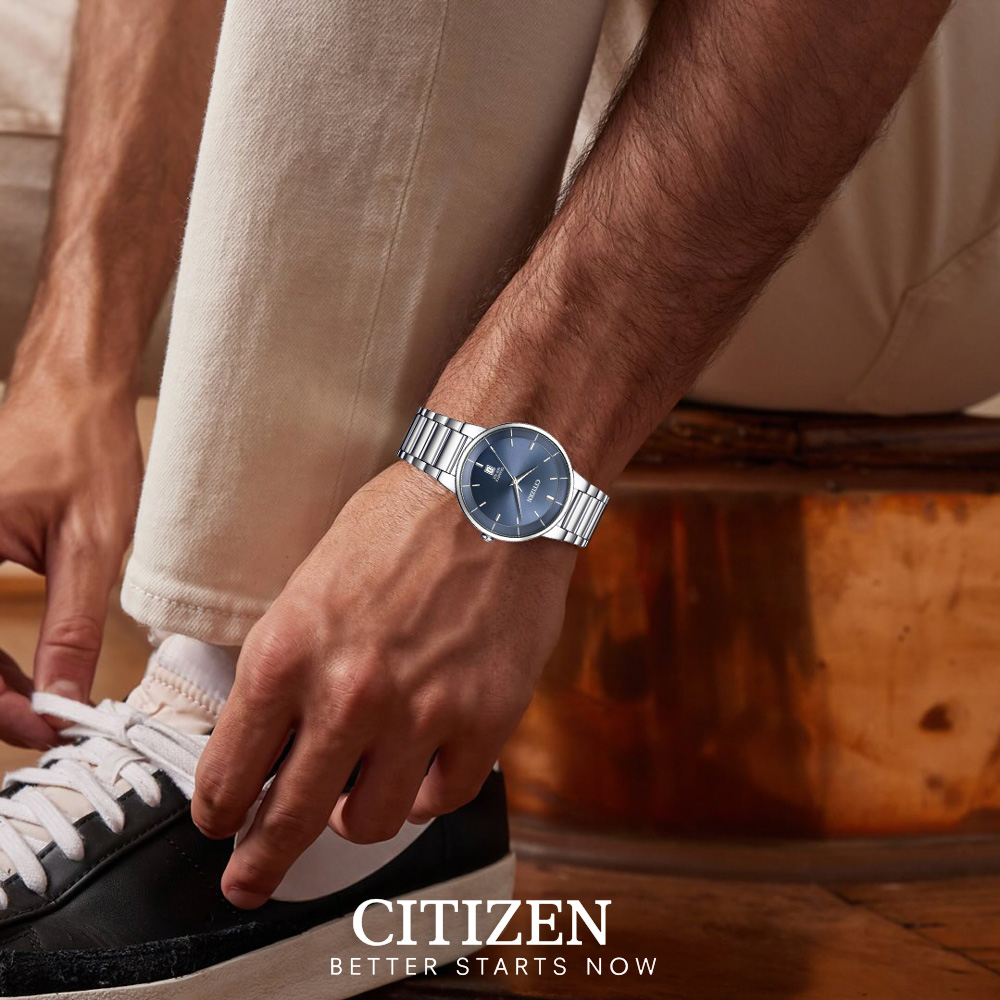 Đồng Hồ Nam Citizen Dây Thép Không Gỉ BI5120-51L - Mặt Xanh