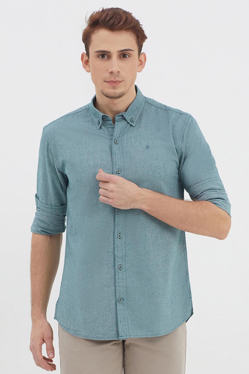 Áo sơ mi nam tay dài button down WS21SS58P-LC - LIGHT GR, LIGHT GR
