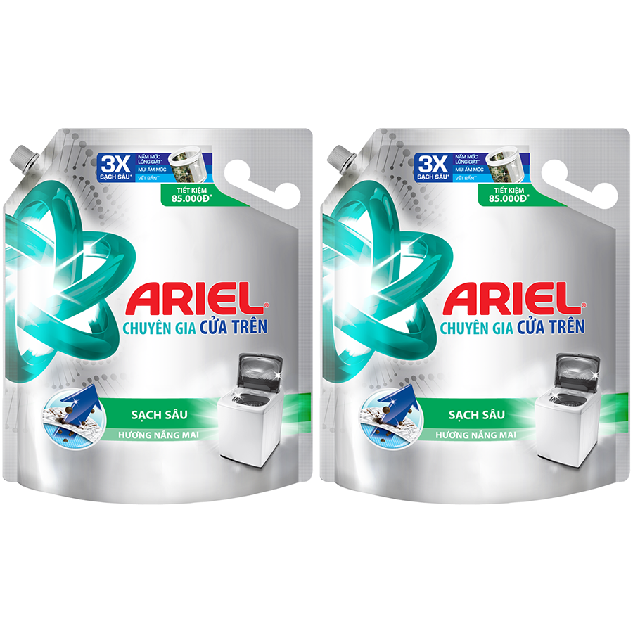 Combo 2 nước giặt Ariel chuyên gia cửa trên sạch sâu hương nắng mai 3.5kg