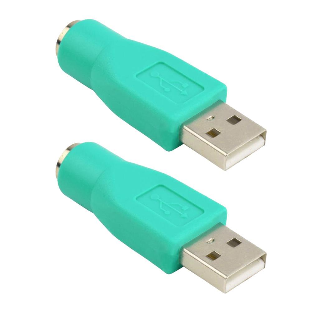 2x2x PS/2 Female to USB 2.0 Male Port Adapter Converter for PS2 Keyboard Mouse