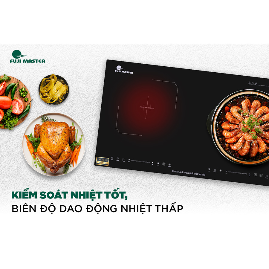 Bếp đôi kết hợp điện từ + hồng ngoại Fuji Master FJM-2302 - Hàng chính hãng