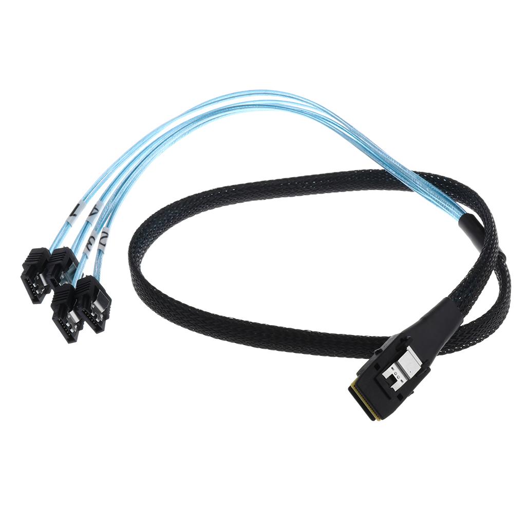 Mini SAS 36P SFF-8087 To 4 SATA 7Pin Hard Disk Cable Splitter Cord