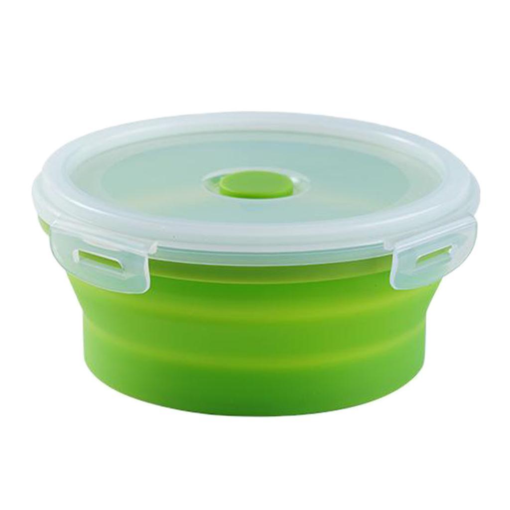 Round Food Container Storage Collapsible Camping Bowl Microwave Refrigerator 1