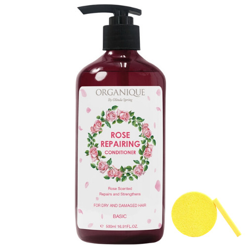 Dầu Xả Organique Dưỡng Tóc Hoa Hồng Rose Repairing Conditioner (500ml) -  Tặng Kèm Mút Rửa Mặt