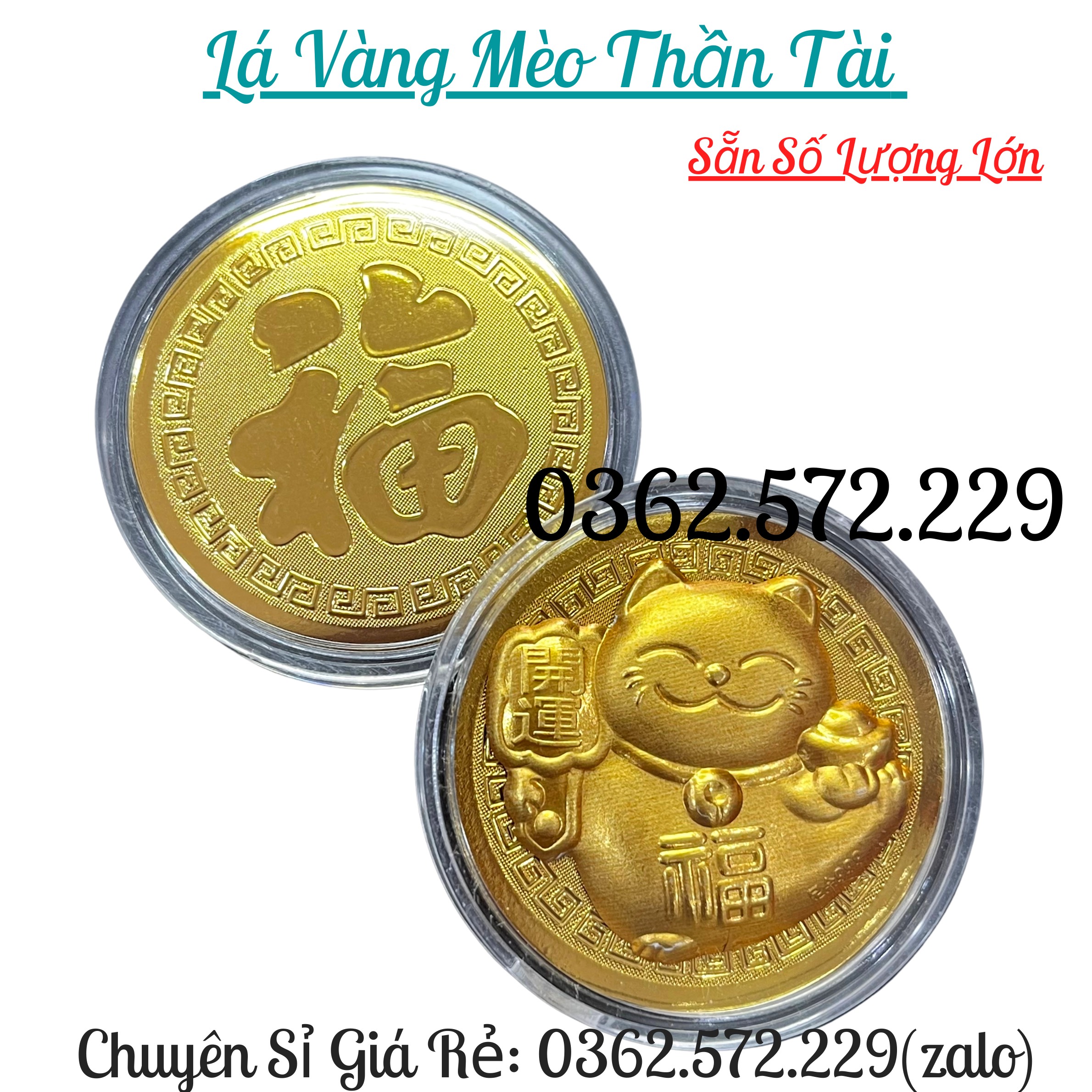 Xu Lá Vàng Mèo Thần Tài Mạ Vàng 24k Kèm Túi Phúc- Lộc May Mắn Làm Quà Tặng Ý Nghĩa- Lì Xì Tết 2023