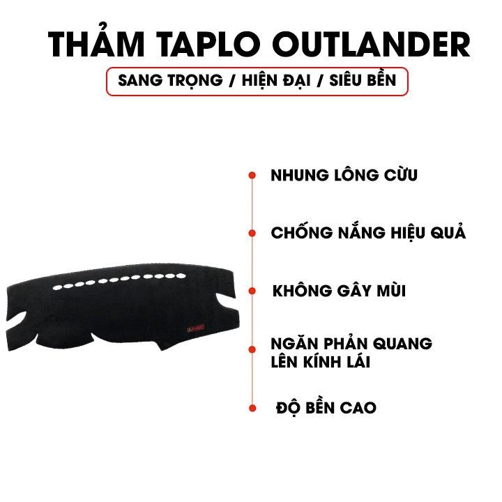 Thảm taplo da carbon, nhung lông cừu xe Mitsubishi Outlander 2016-2023 - Chống nóng, có chống trượt