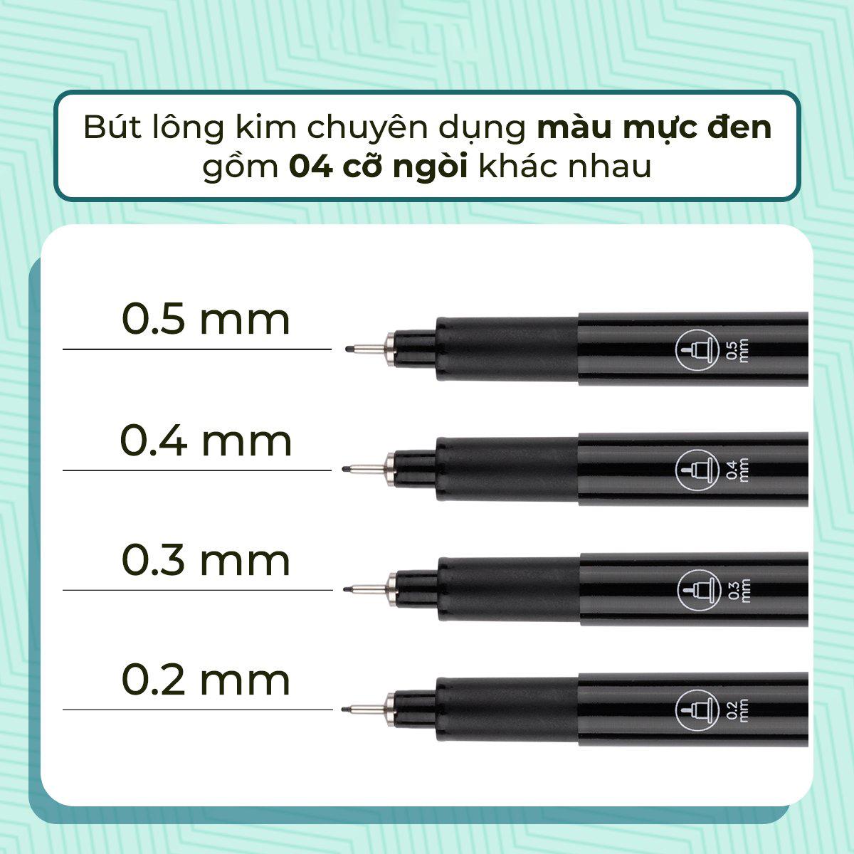Bút Kim Kỹ Thuật 0.5 mm - Drawing Pen - Colorkit DW-C004 - Mực Đen