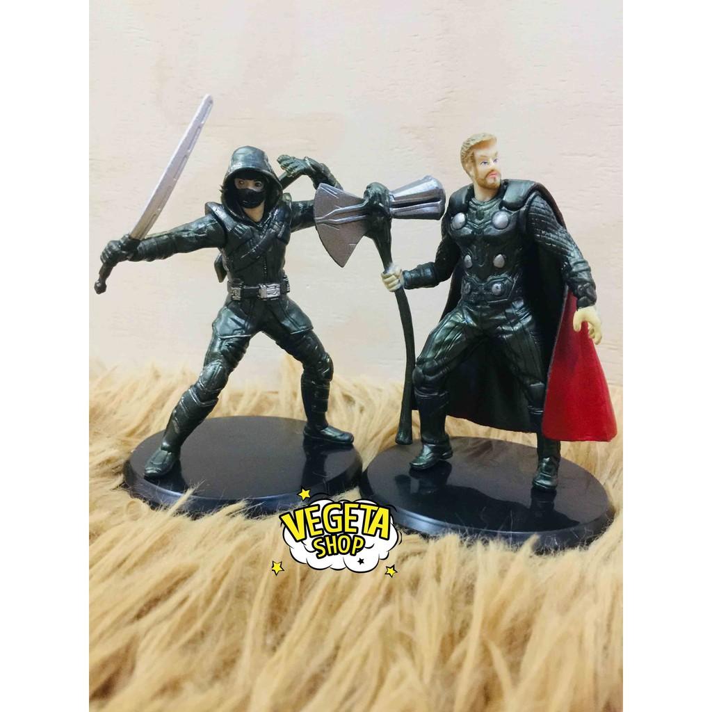 Mô hình Avengers Marvel - Trọn bộ 8 nhân vật - Thanos Captain Marvel Ant Iron Man Thor Karen Gillan Hawkeye - Cao 11cm