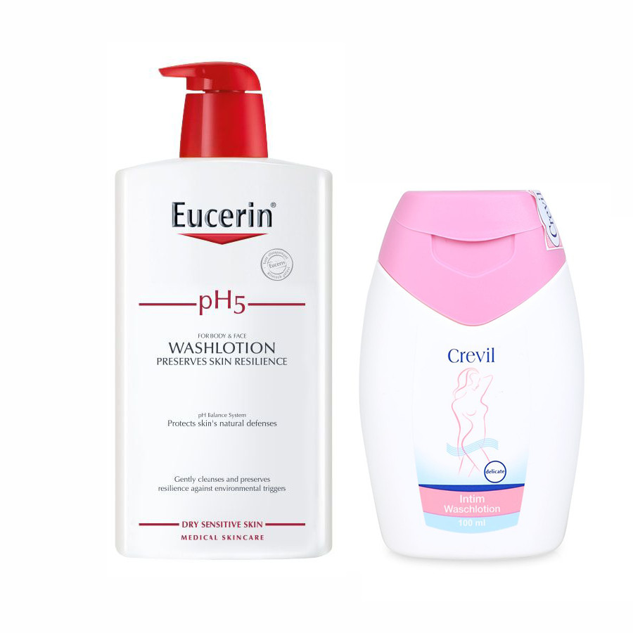 Sữa tắm dạng gel pH5, cho da nhạy cảm  Eucerin pH5 Washlotion 1000ml + Tặng 1 dung dịch vệ sinh