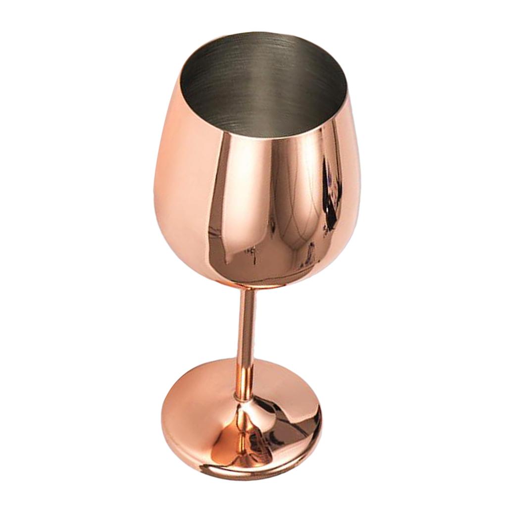 3Pcs Stainless Steel Wine Glasses Red Wine Goblets Champagne Bar Rose Gold