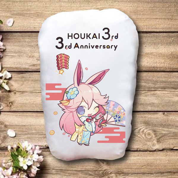 Gấu ôm honkai impact 2 mặt ảnh 22x50cm /gối ngủ hoinkai imopact