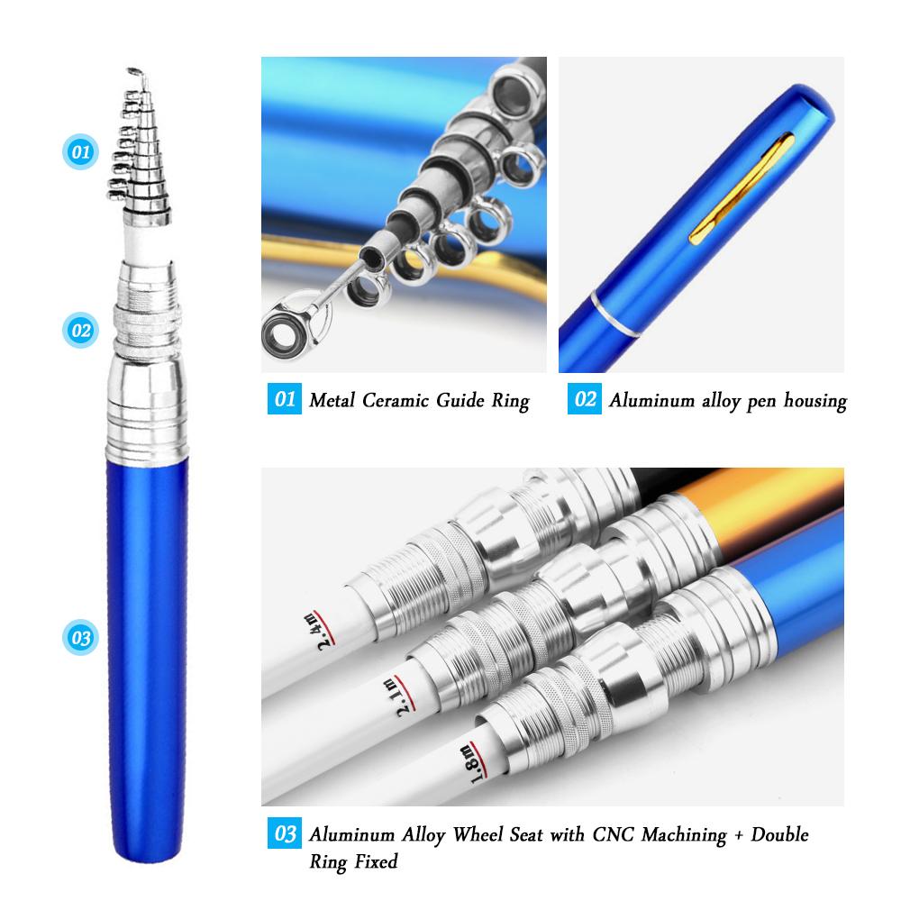 Cần câu cá cầm tay có ngắm kính thiên văn, chất liệu hợp kim Aluminum kèm trục vòng quay