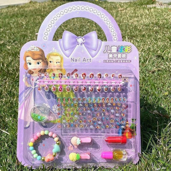 Vỉ đồ chơi trang điểm làm móng thật làm nails sticker 3D nổi dán móng tay cho bé gái hình Elsa - công chúa Disney - Ariel - Sofia - Ngựa Pony - Kitty - babie - Gia Dụng An Tâm