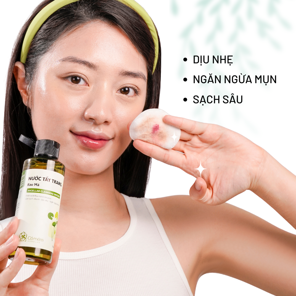 Nước Tẩy Trang Và Làm Sạch Sâu Rau Má Cho Da Mụn Da Dầu Nhạy Cảm Cỏ Mềm 150ml