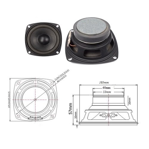 LOA BASS 4 OHM 10W SIÊU TRẦM 105MM