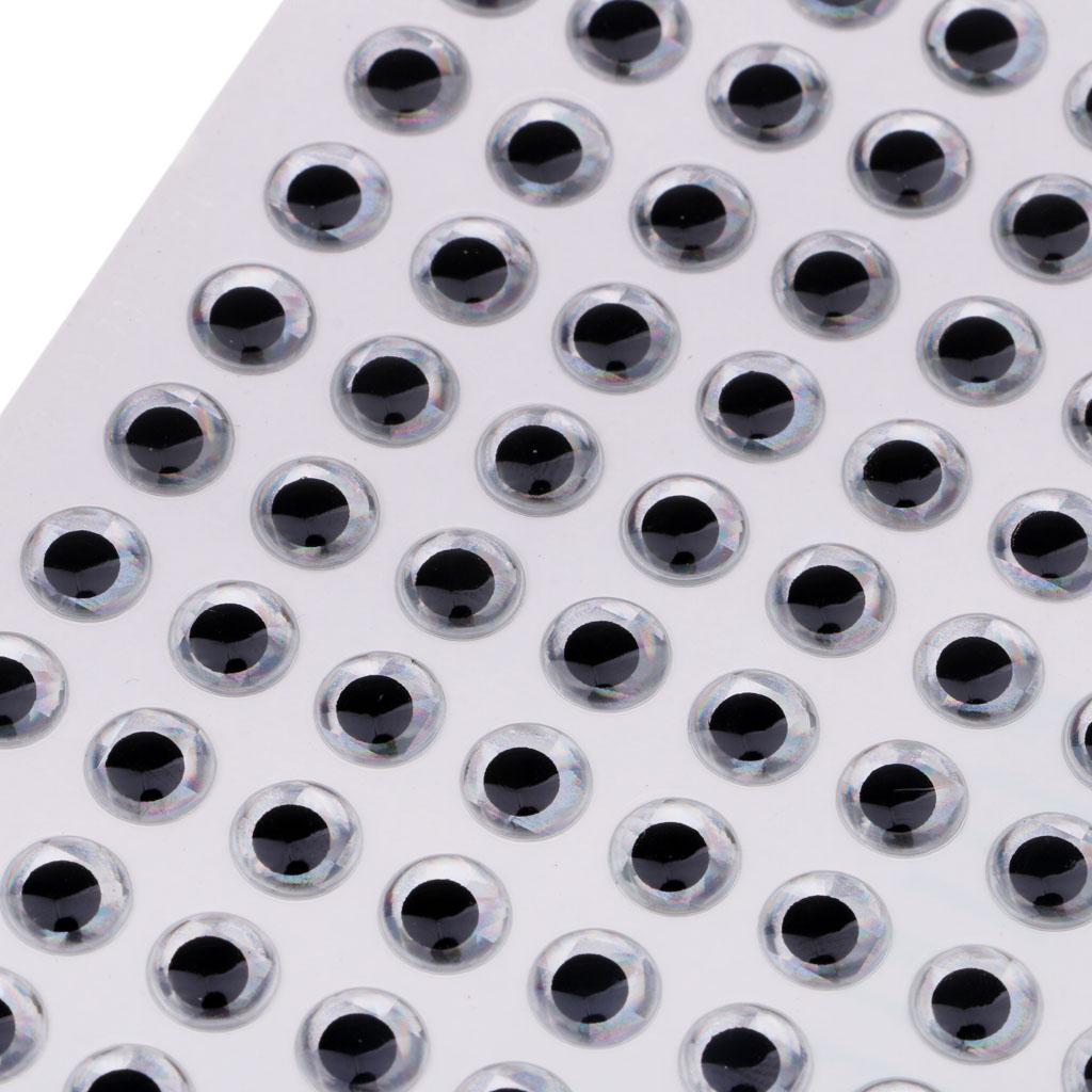 100pcs Fishing Lure Eyes Holographic Self Adhesive Eyes 3D Fish Eye DIY