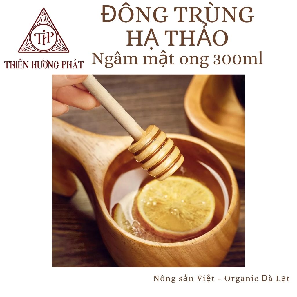 Mật ong Đông Trùng Hạ Thảo thượng hạng (hũ thuỷ tinh cao cấp 300 ml) - Thiên Hương Phát Đà Lạt