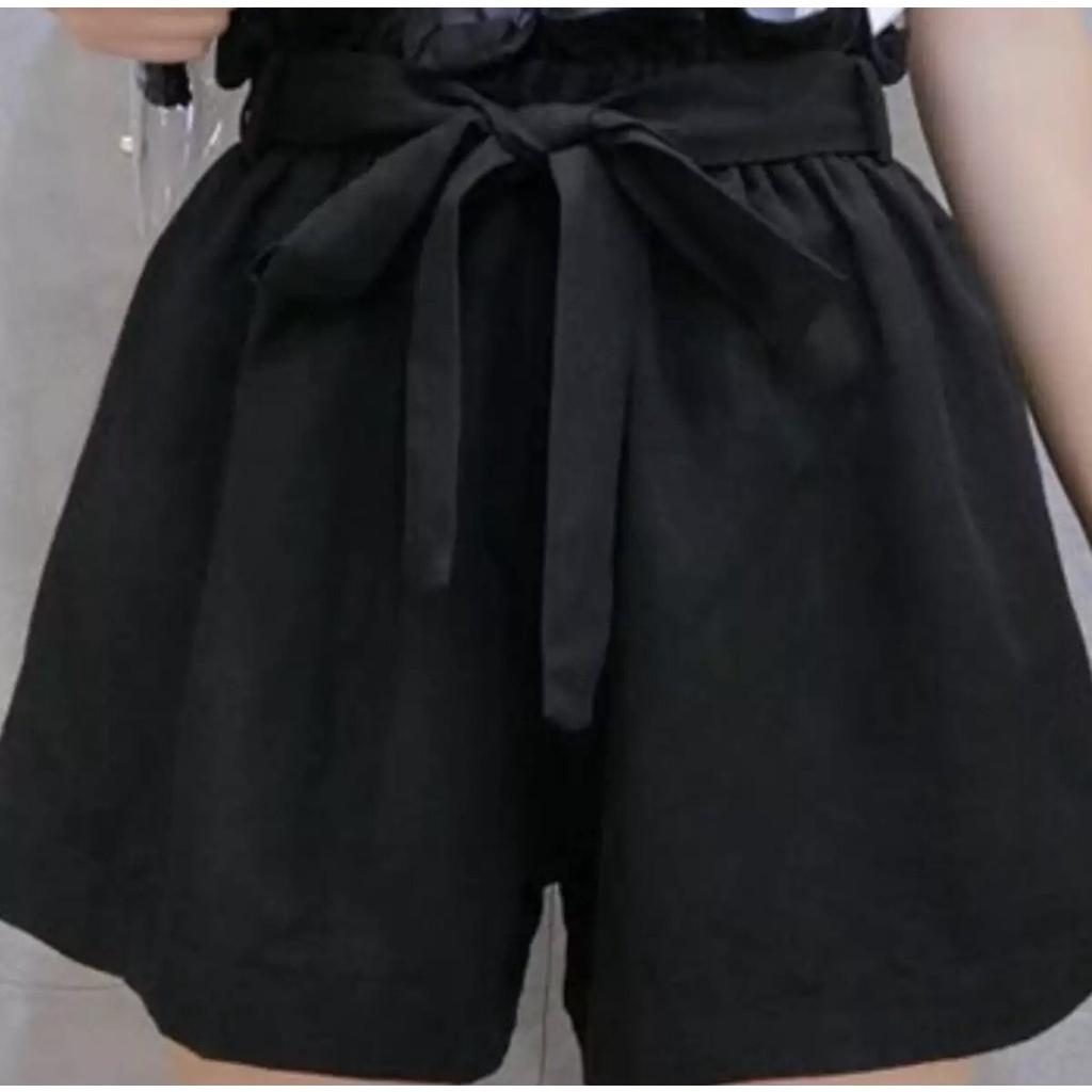 Quần SHORT LƯNG BÈO phối THẮT NƠ lưng thun co giãn chất liệu kate xinh xắn