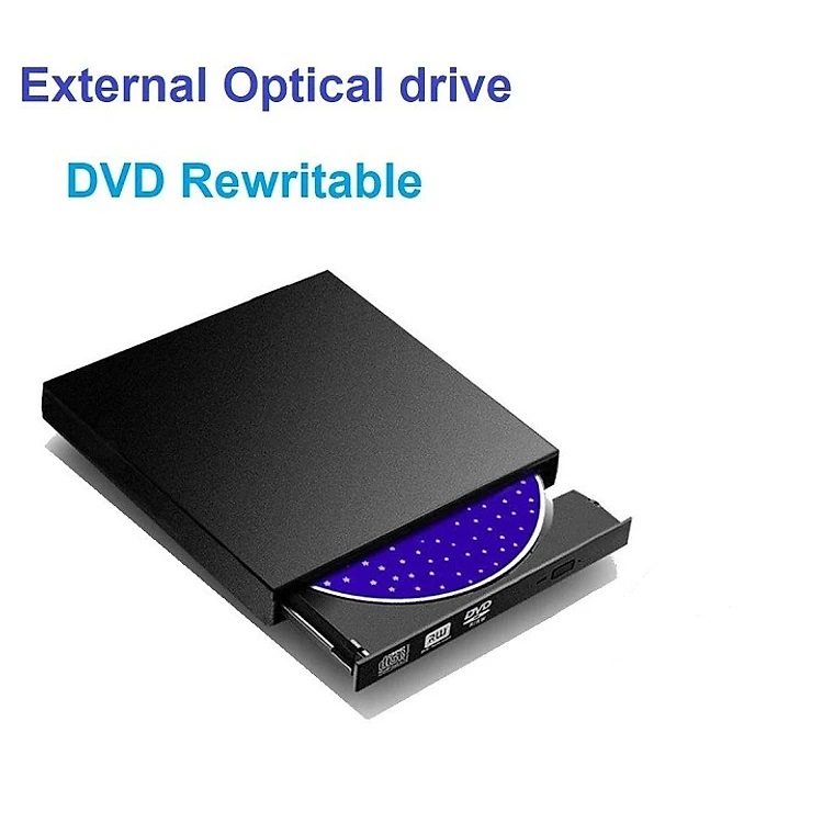 Hình ảnh Ổ đĩa dvd rời cho laptop, desktop, máy tính bàn, ổ đĩa quang dvd rw gắn ngoài qua cổng USB hỗ trợ đọc, ghi đĩa dvd, cd không kén đĩa.