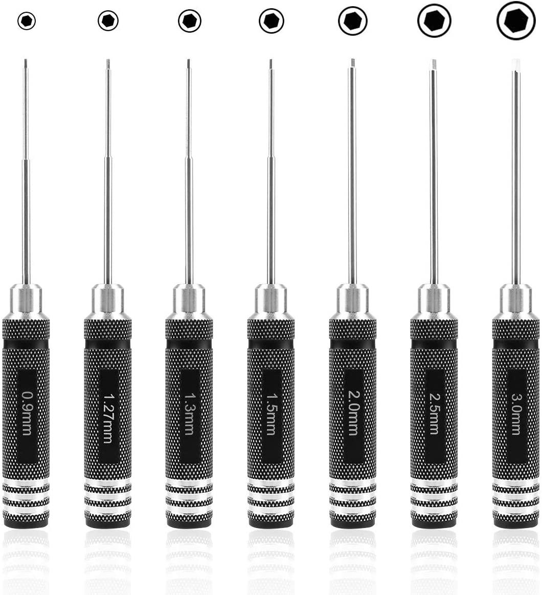 Tuốc nơ vít 7 cái, Bộ dụng cụ tuốc nơ vít RC - 0.9mm 1.27mm 1.3mm 1.5mm 2.0mm 2.5mm 3.0mm - dành cho Máy bay trực thăng mô hình RC