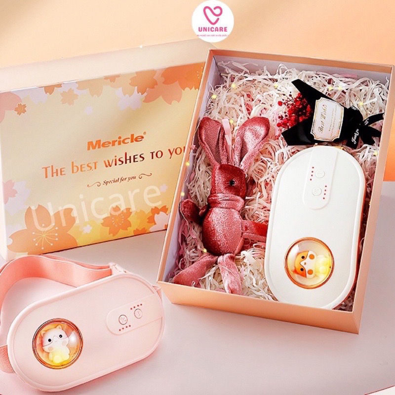 Máy massage chườm nhiệt giảm đau bụng kinh, đai mát xa bụng kinh 10 chế độ massage, 4 chế độ nhiệt, thông báo giọng nói