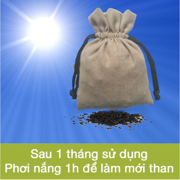 Túi Than Hoạt Tính Khử Mùi, Hút mùi, Ẩm, Tủ Lạnh, Ô Tô, Phòng Ngủ, Nhà Vệ Sinh. Túi 200g.