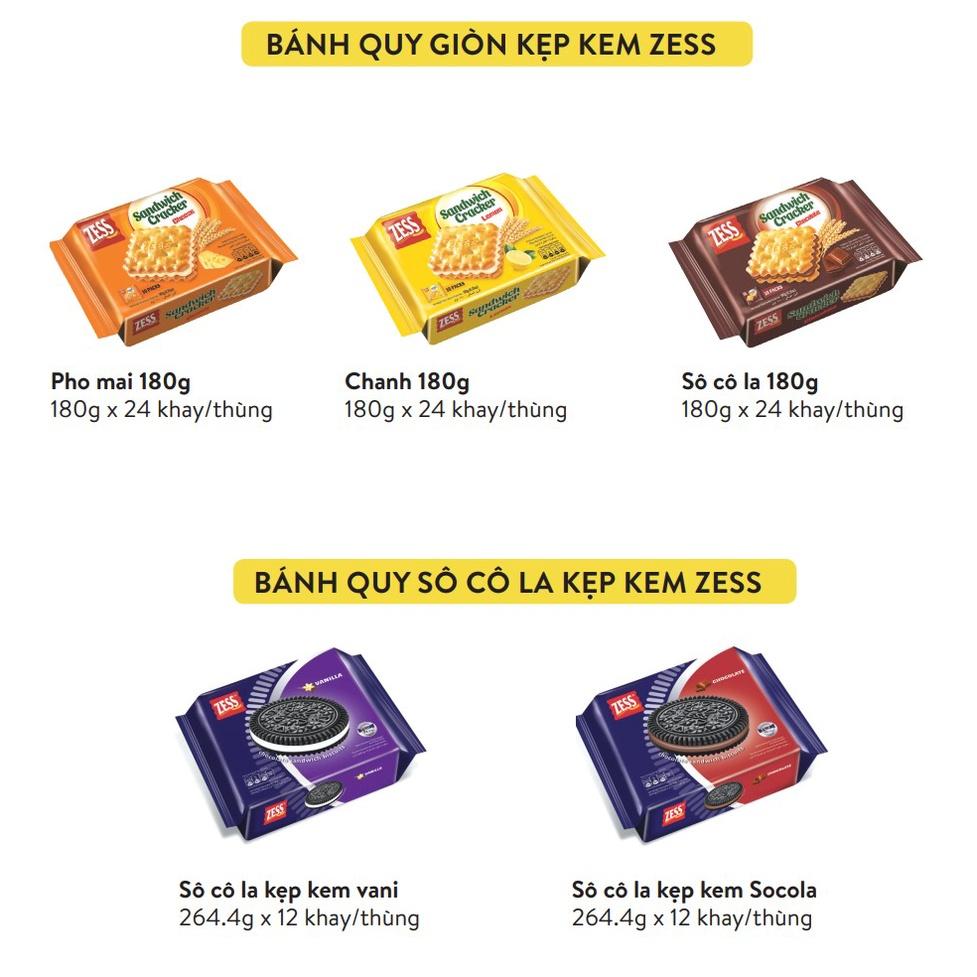Hộp bánh ZESS đỏ gồm set 2 hộp quy kem hương phomai và chanh 180g An Gia Sweets & Snacks