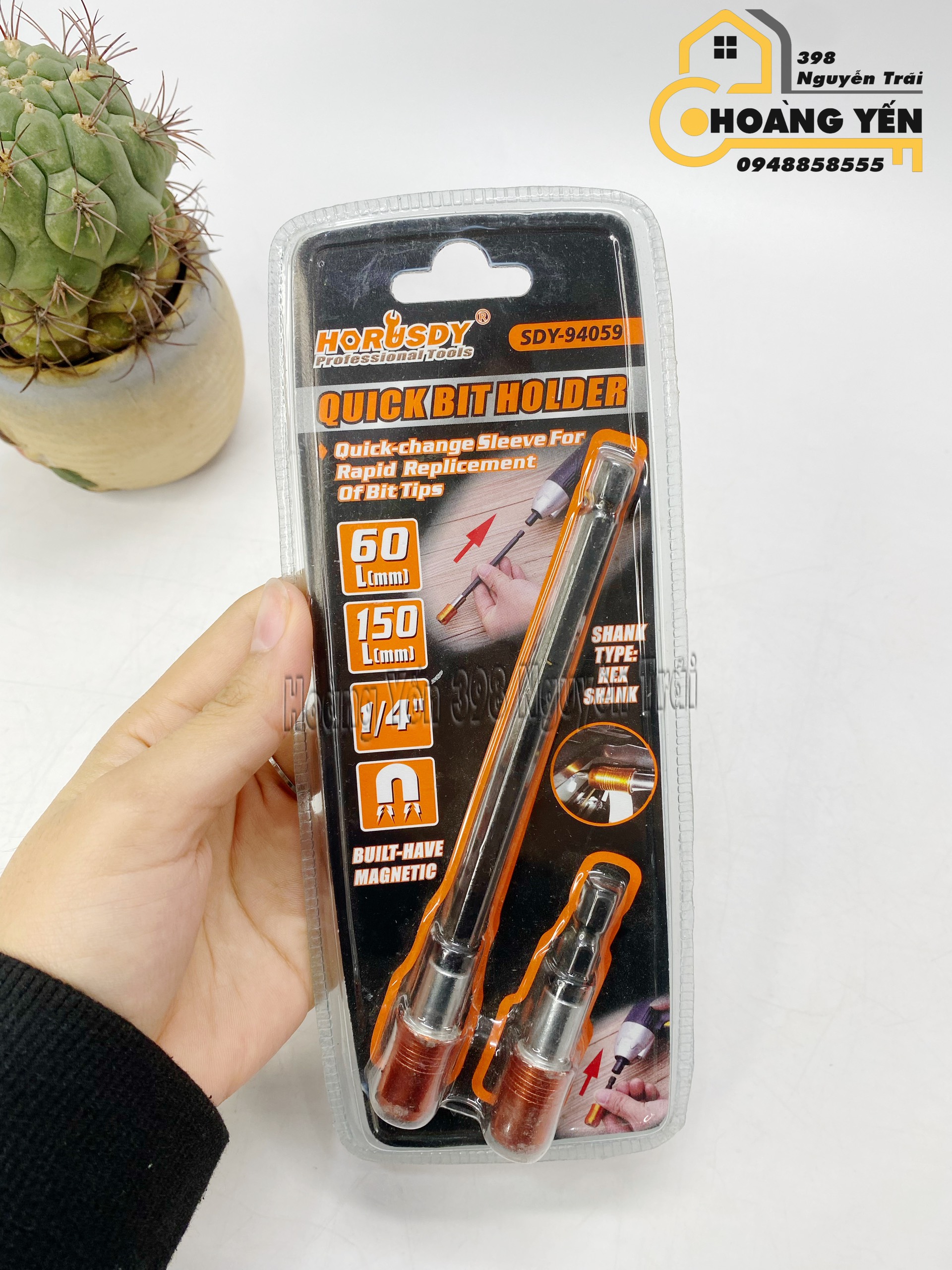 Đầu nối mũi bắt vít dùng cho máy pin 60mm/150mm 1/4'' Horusdy SDY-94059 Đầu nối thanh nhanh các mũi vít, đầu nối mũi bắt vít cao cấp, đầu nối mũi bắt vít bền
