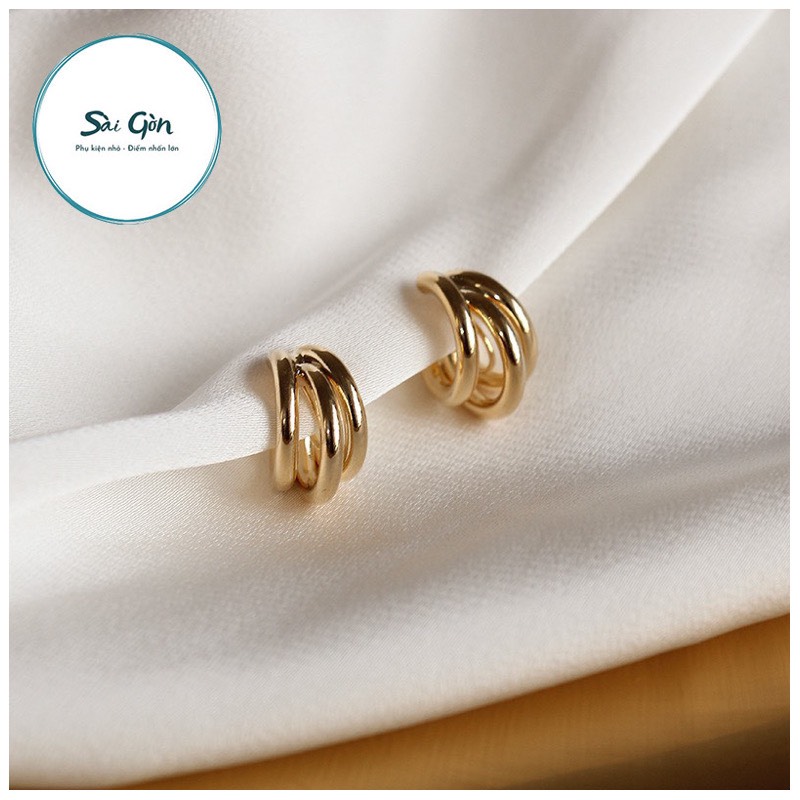 Boong tai mạ vàng phong cách cổ điển SAIGON ACCESSORY