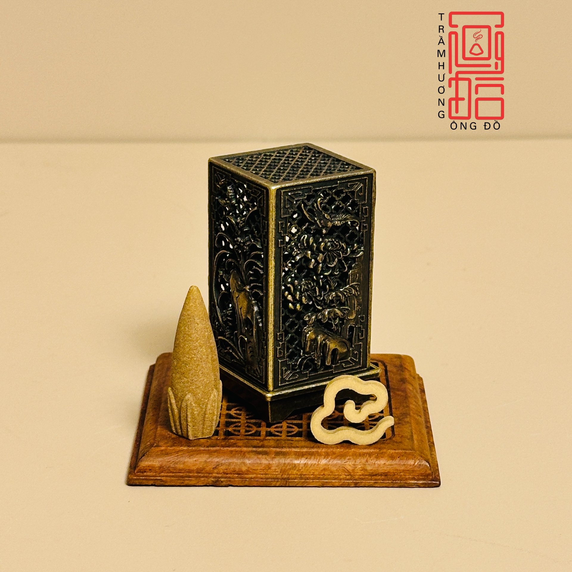 Lư Mini Tứ Quý Xông Nhang Trầm Hương