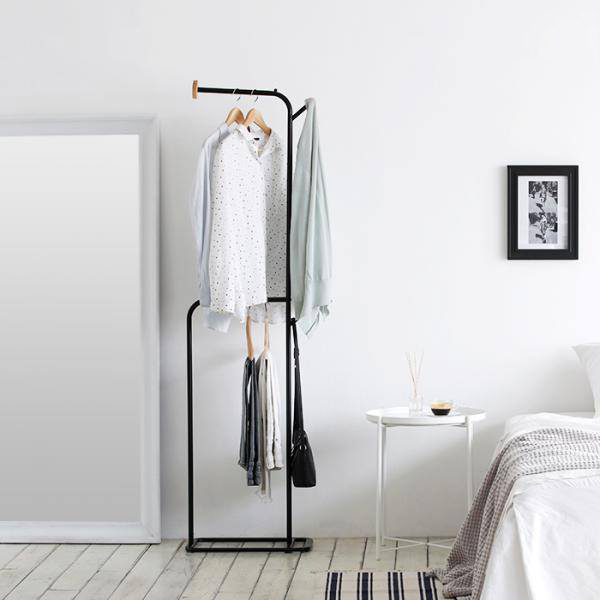 CÂY TREO QUÀN ÁO HÀN QUỐC BẰNG SẮT CAO CẤP MÀU ĐEN - D HANGER BLACK