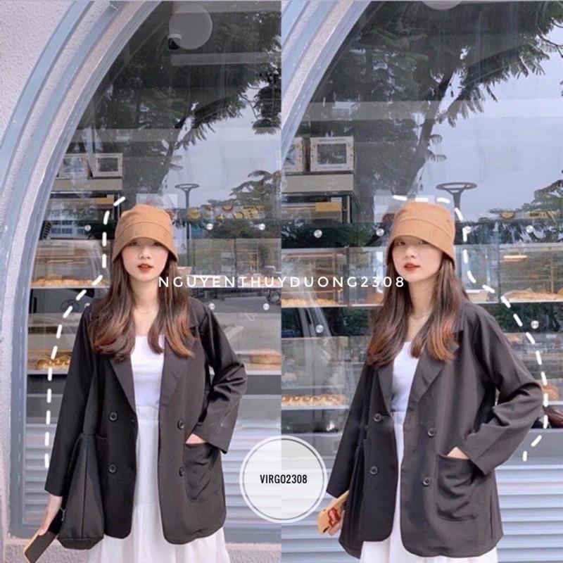 Áo blazer 1 lớp 4 cúc phong cách Hàn Quốc