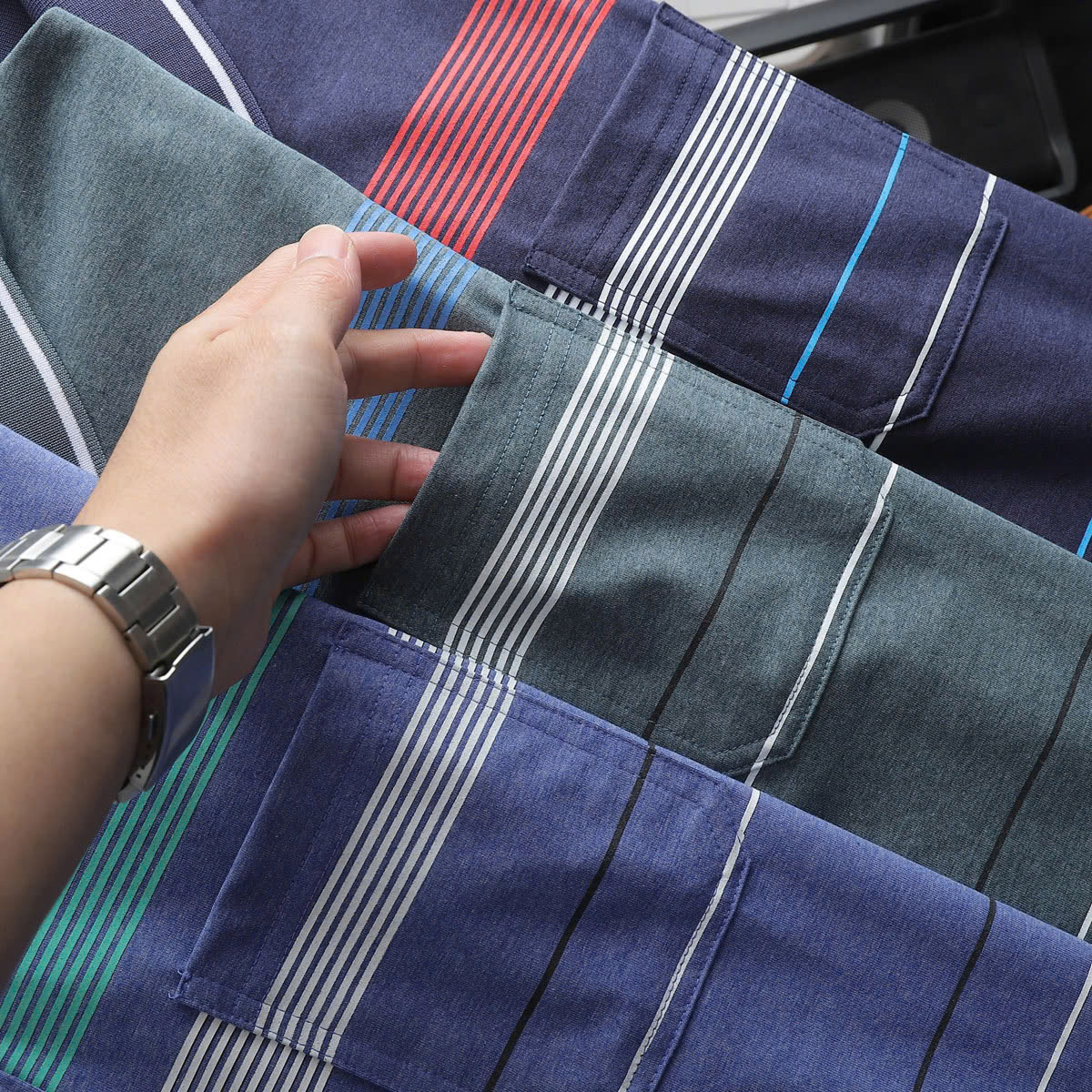 Áo thun polo Pack sọc túi thời trang, cotton muối mịn mát - FORMEN SHOP - FMPS243
