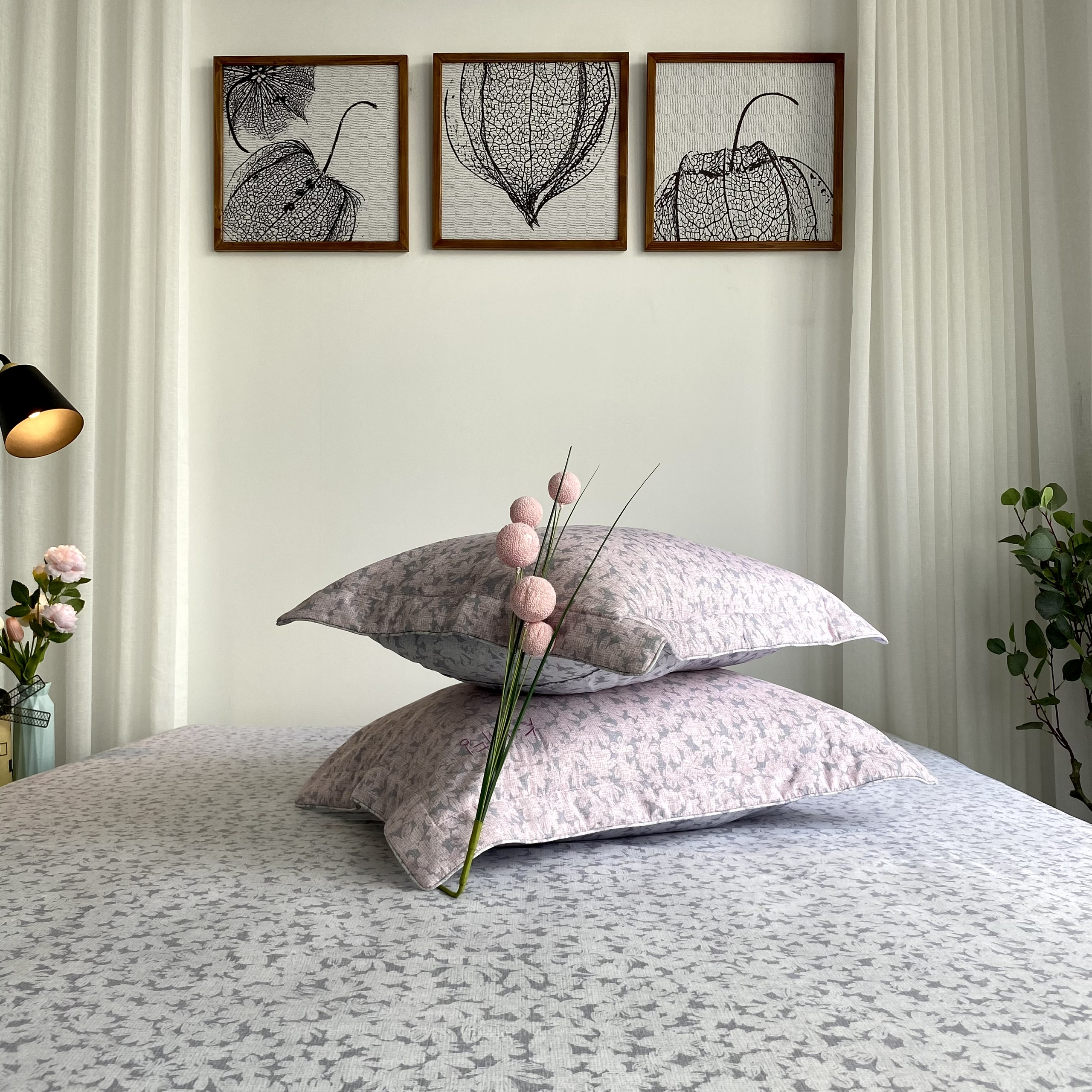 Bộ ga giường KBedding by Everon KMTP 113 Microtencel Hồng in hoa