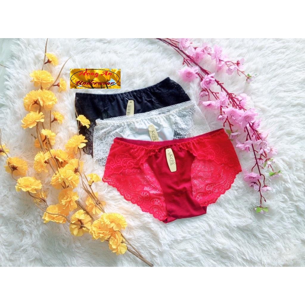 SET 10 Quần lót ren phối vải thông hơi, Combo 10 quần lót ren thoáng mát, gợi cảm từ 40kg-55kg.