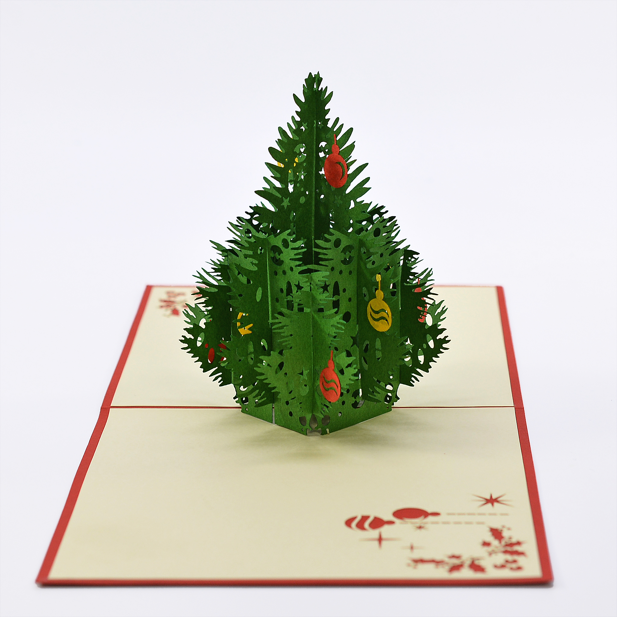 Thiệp nổi 3D handmade Cây thông trong ngày Giáng Sinh- Christmas tree size 15x15cm CN015